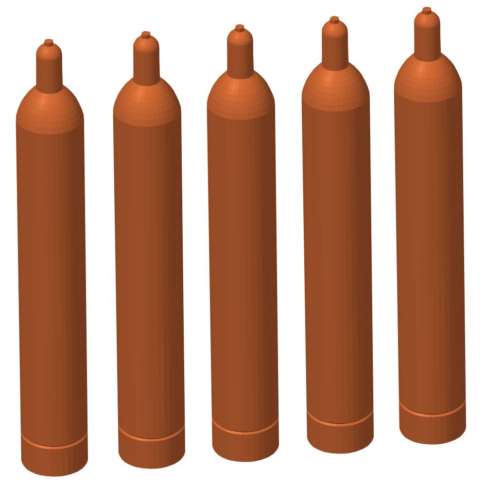 Gasflasche 33 kg, 5 Stück, Spur 1, 1:32